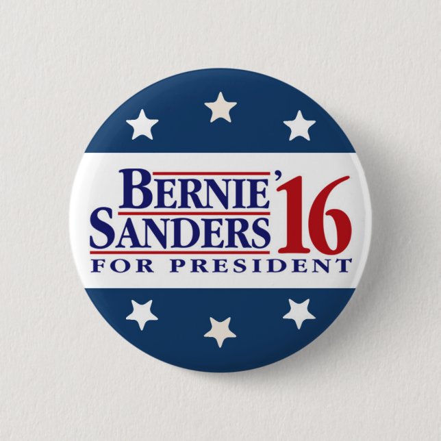 Bernie-Sandpapierschleifmaschinen für Präsidenten Button (Vorderseite)