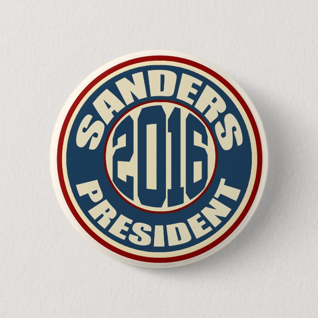 Bernie-Sandpapierschleifmaschinen für Präsidenten Button (Vorderseite)