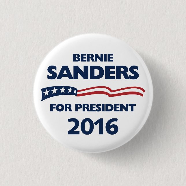 Bernie-Sandpapierschleifmaschinen für Präsidenten Button (Vorderseite)