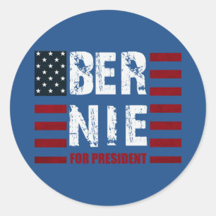 Bernie-Sandpapierschleifmaschinen US-Flagge Runder Aufkleber