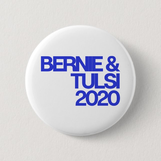 Bernie & Tulsi Round Button 2020 (Vorderseite)