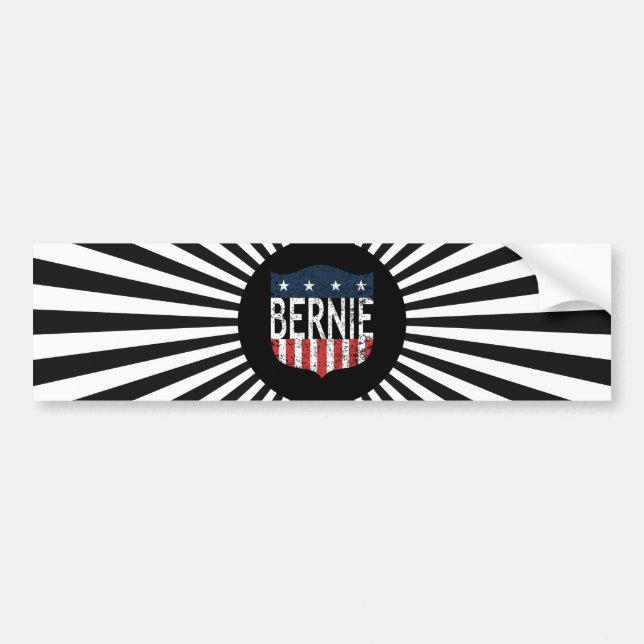 BERNIE US Flagge Autoaufkleber (Vorne)