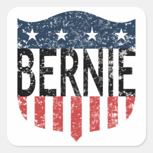 BERNIE-US Flagge Quadratischer Aufkleber