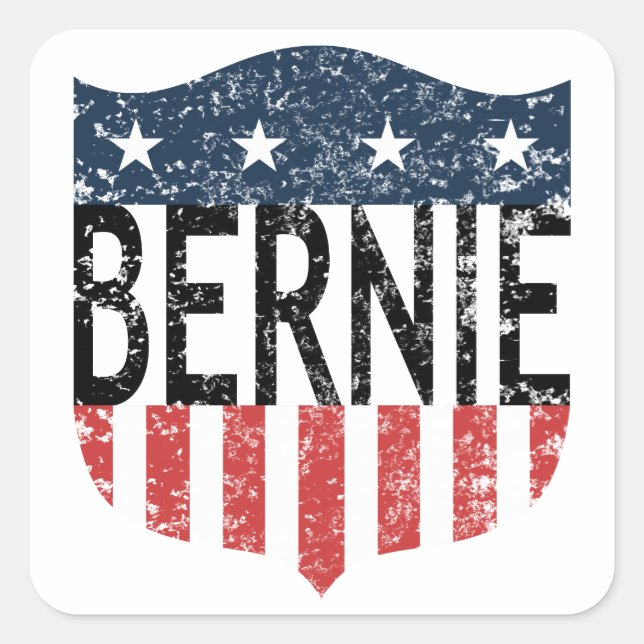 BERNIE US Flagge Quadratischer Aufkleber (Vorderseite)