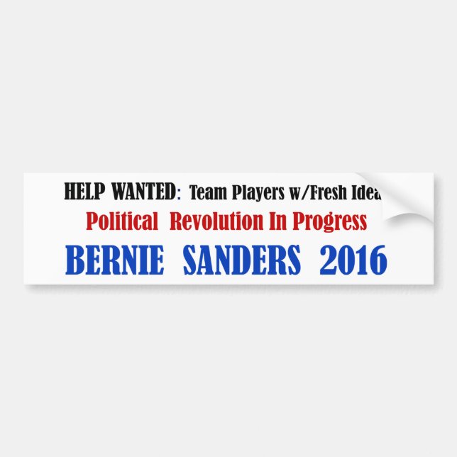 BernieSanders: Politische Revolution auf Weiß Autoaufkleber (Vorne)