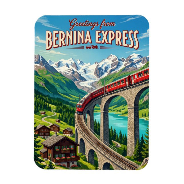 Bernina Express Schweiz Magnet (Vertikal)