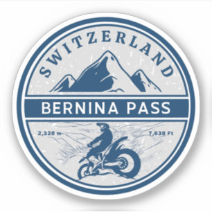Bernina-Pass Schweiz-Alpen Motorradtour Aufkleber