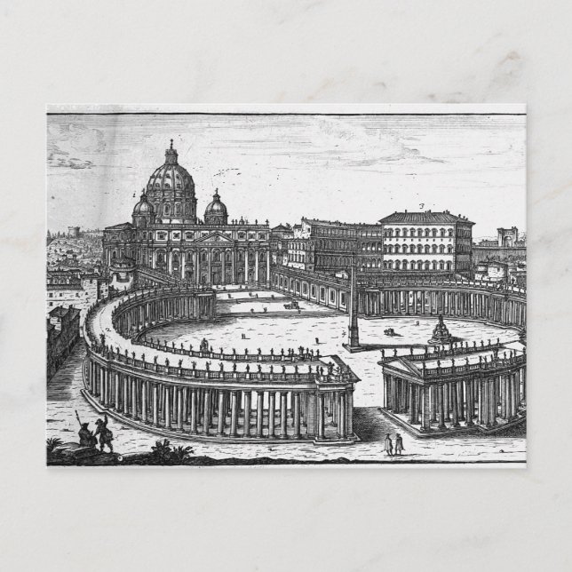 Berninis ursprünglicher Plan für den Petersplatz Postkarte (Vorderseite)
