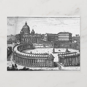 Berninis ursprünglicher Plan für den Petersplatz Postkarte