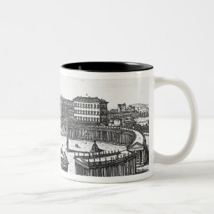 Berninis ursprünglicher Plan für St Peter Quadra Zweifarbige Tasse