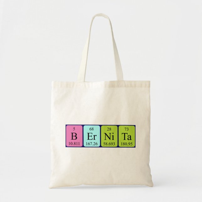 Bernita nom de table périodique sac fourre-tout (Devant)