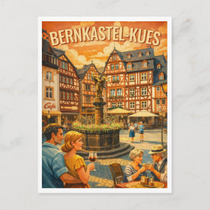 Bernkastel-Kues Deutschland Vintage Reise Postkarte