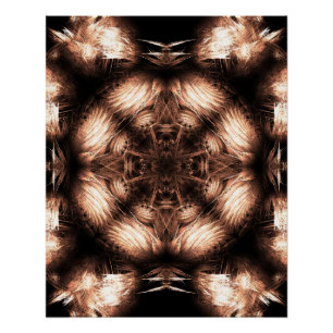 Bernstein Energie Mandala Fraktale Kunst Poster