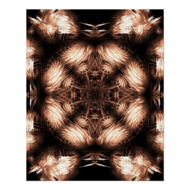Bernstein Energie Mandala Fraktale Kunst Poster (Vorderseite)