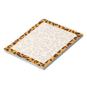 Bernstein Orange Leopard "Tierdruck" Notizblock