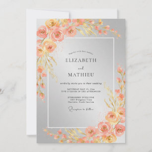 Bernstein-Ranunculus-Gedämpfte-Eukalyptus-Hochzeit Einladung