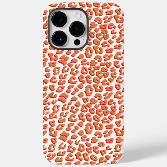 Bernsteinfarben und weißes Leopard Case-Mate iPhone 14 Pro Max Hülle (Rückseite)