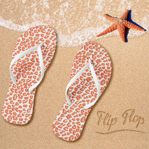 Bernsteinfarben und weißes Leopard Flip Flops