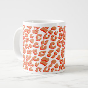 Bernsteinfarben und weißes Leopard Jumbo-Tasse