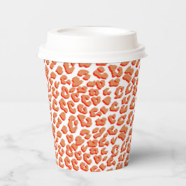 Bernsteinfarben und weißes Leopard Pappbecher