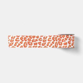 Bernsteinfarben und weißes Leopard Satinband