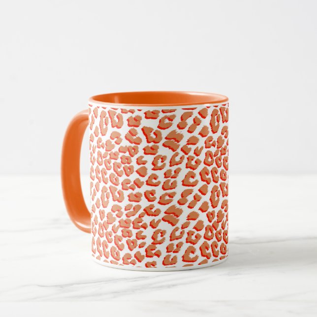 Bernsteinfarben und weißes Leopard Tasse (Vorderseite Links)