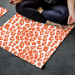 Bernsteinfarben und weißes Leopard Yogamatte