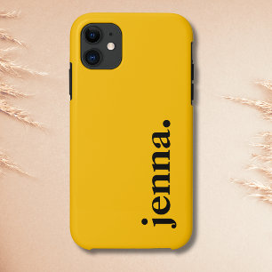 Bernsteinfarbene Gelb Einfarbige Elegante Name Case-Mate iPhone Hülle