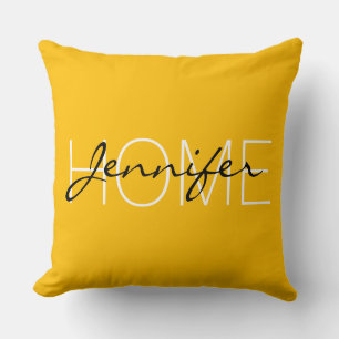 Bernsteinfarbene Hausmonogramm Kissen