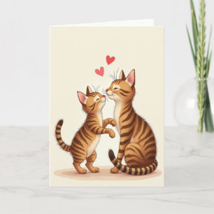 Bernsteinfarbene Katzen-Tag-Karte Karte