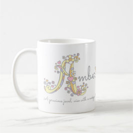 Bernsteinfarbige bedeutungs-Monogramm-Tasse des Kaffeetasse
