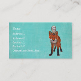 Bernsteinfarbige Fox- u. Eulen-Visitenkarte Visitenkarte