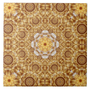 Bernsteinfarbige Mandala Fliese