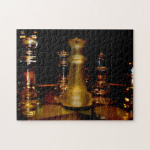 Bernsteinfarbiges Glasschach-Fotopuzzlespiel
