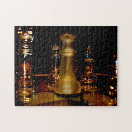 Bernsteinfarbiges Glasschach-Fotopuzzlespiel