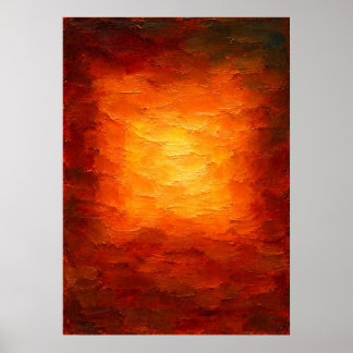 Bernsteinstrahlung - Texturierte orange Abstraktio Poster