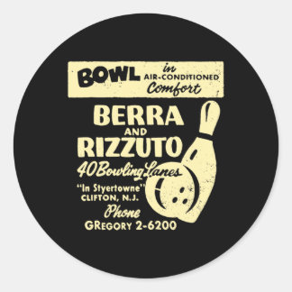Berra und Rizzuto Bowling Lanes Runder Aufkleber