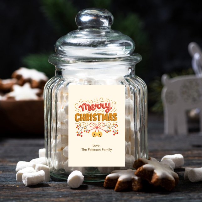 Berries and Bells Frohe Weihnachten Lebensmitteletikett (Von Creator hochgeladen)