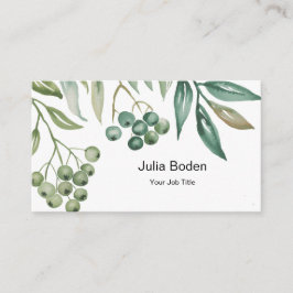 Berries and Branches Watercolor Classic Visitenkarte