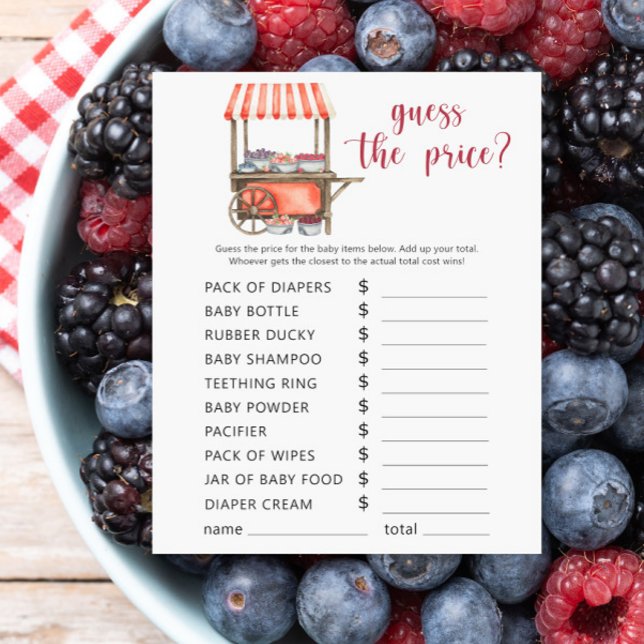 Berries baby shower - Guess the price! Game (Von Creator hochgeladen)