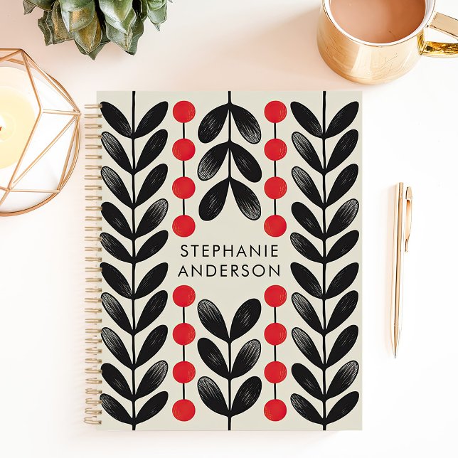 Berries Feuilles noires et rouges Nom personnalisé (Créateur téléchargé)