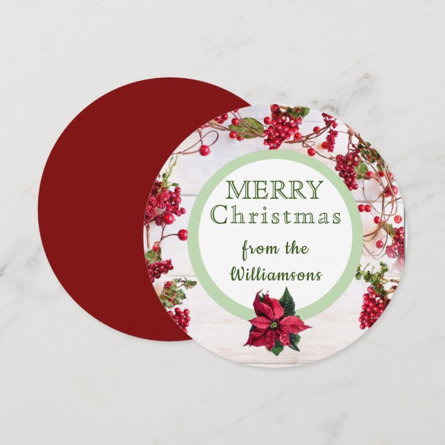 Berries Frohe Weihnachtskarte Botanische Karte (Vorne/Hinten)
