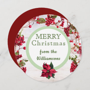 Berries Frohe Weihnachtskarte Botanische Karte