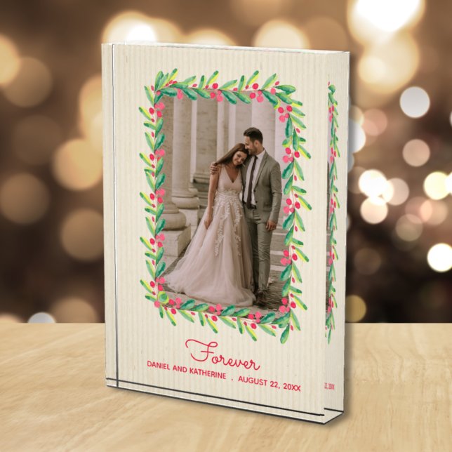 Berries Greenery Bride Groom Wedding Fotoblock (Von Creator hochgeladen)