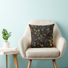 Berries Herbst Blätter neutral texturiert erdig Kissen