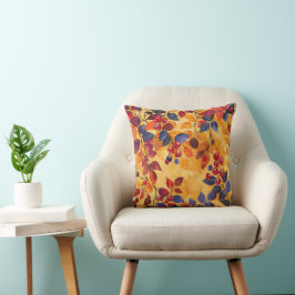 Berries Herbst Blätter neutral texturiert erdig Kissen