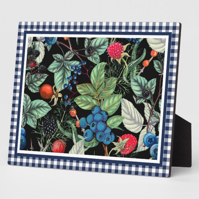 Berries Medley on Country Gingham Fotoplatte (Seite)