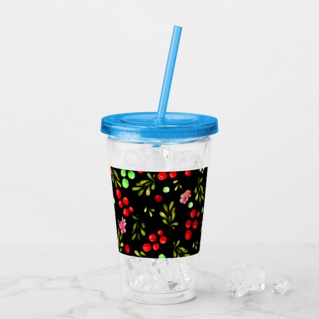 Berries Pattern Acryltrinkbecher (Rückseite Ice)