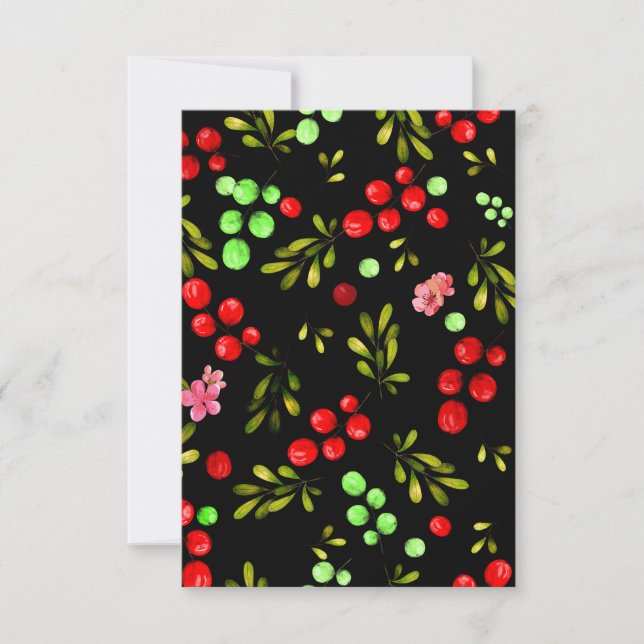 Berries Pattern Dankeskarte (Vorderseite)
