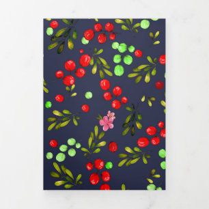 Berries Pattern Dreifach Gefaltete Karte